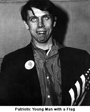 Patriotic Young Man with a Flag